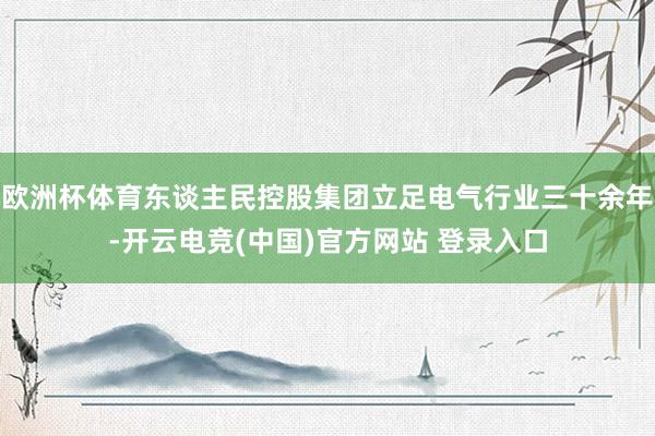 欧洲杯体育东谈主民控股集团立足电气行业三十余年-开云电竞(中国)官方网站 登录入口