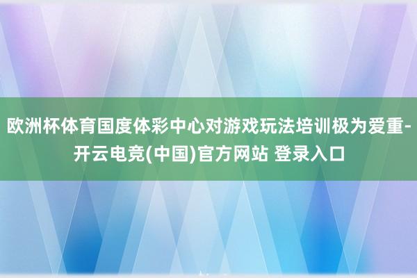 欧洲杯体育国度体彩中心对游戏玩法培训极为爱重-开云电竞(中国)官方网站 登录入口