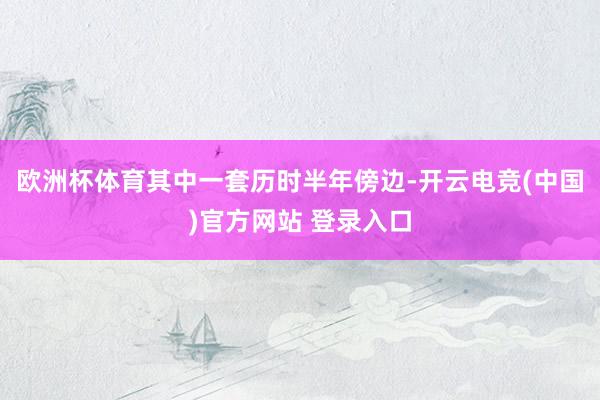 欧洲杯体育其中一套历时半年傍边-开云电竞(中国)官方网站 登录入口